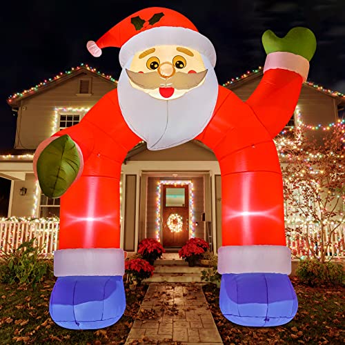 Comin 12 Ft Christmas Inflatable Archway, Blow Up Yard Decorations, Christmas Inflatables With Santa Claus, Outdoor Decorations With Built-In Led Lights For Holiday Decoration #TOP7