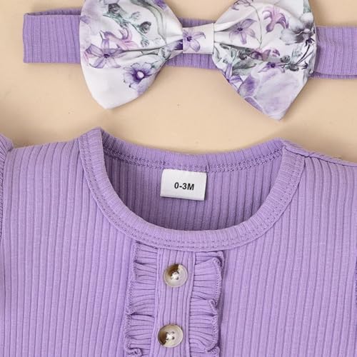 Baby Girl Clothes Summer Outfits Newborn Ruffle Sleeve Infant Flower Butterfly Shorts with Bow Headband 0-18 Months4