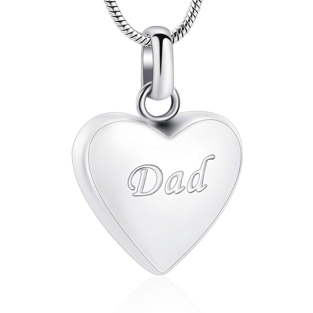 Cremation Urn Necklace for Ashes - Small Heart Shape Urn Necklace with Mini Keepsake Urn Memorial Ash Jewelry (Steel-1)