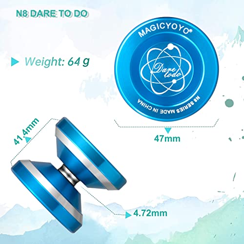 MAGICYOYO N8 Unresponsive Yoyo, Dare to Do Professional Yoyo Aluminum Metal Yoyo Spin Yoyo for Kids Advanced Yoyo Players + Yoyo Glove + Yoyo Holster + 6 Yoyo Strings - Thumbnail 2