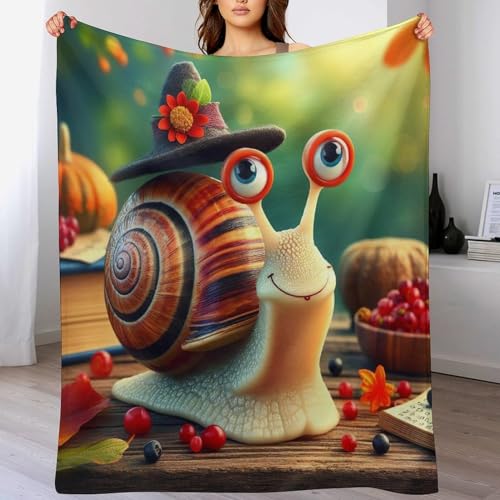 Plaid escargots couverture polaire pour réchauffer vos soirées cocooning sur le canapé lit - 2