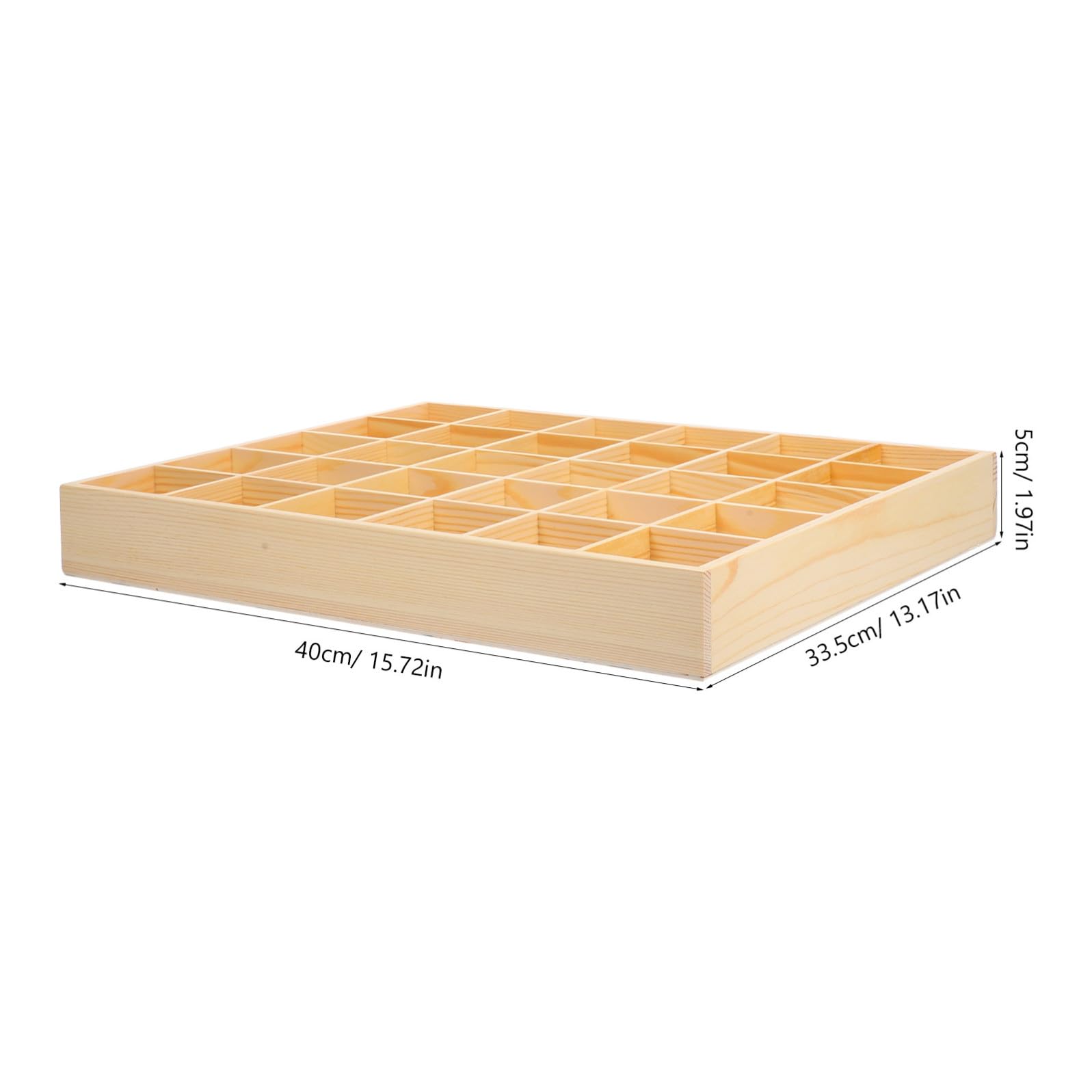 Organizzatore 30 Scomparti in Legno per Calzini e Biancheria Intima, Supporto Rigido per Armadio, Scrivania e Cassetto