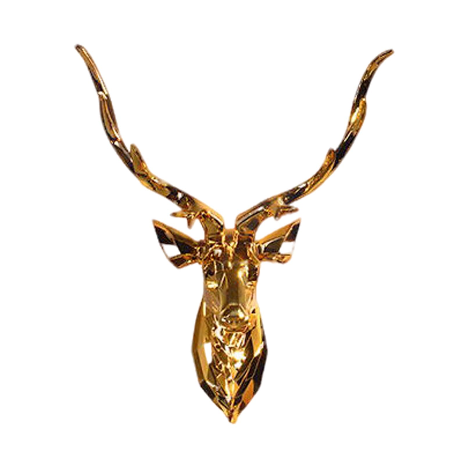 CMYCYDDPLY Decorazione Della Parete Della Testa di Cervo, Arredamento di Cervo in Resina, Processo di Galvanizzazione, Tassidermia 3D, Design Geometrico Moderno(50cm/19.6in)