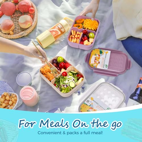 MISS BIG® Bento Lunch Box for Kids, 1150ml, 3 Compartments, White — view 2