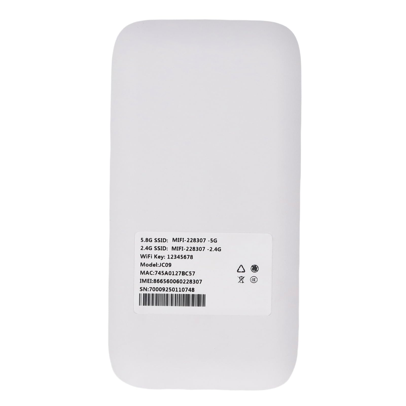 Generic Hotspot Mobile 5G Connessione Wireless Dual Band Batteria da 7100 MAh Slot per Scheda SIM Dispositivo WiFi Portatile per Console di Gioco in Viaggio (WHITE)