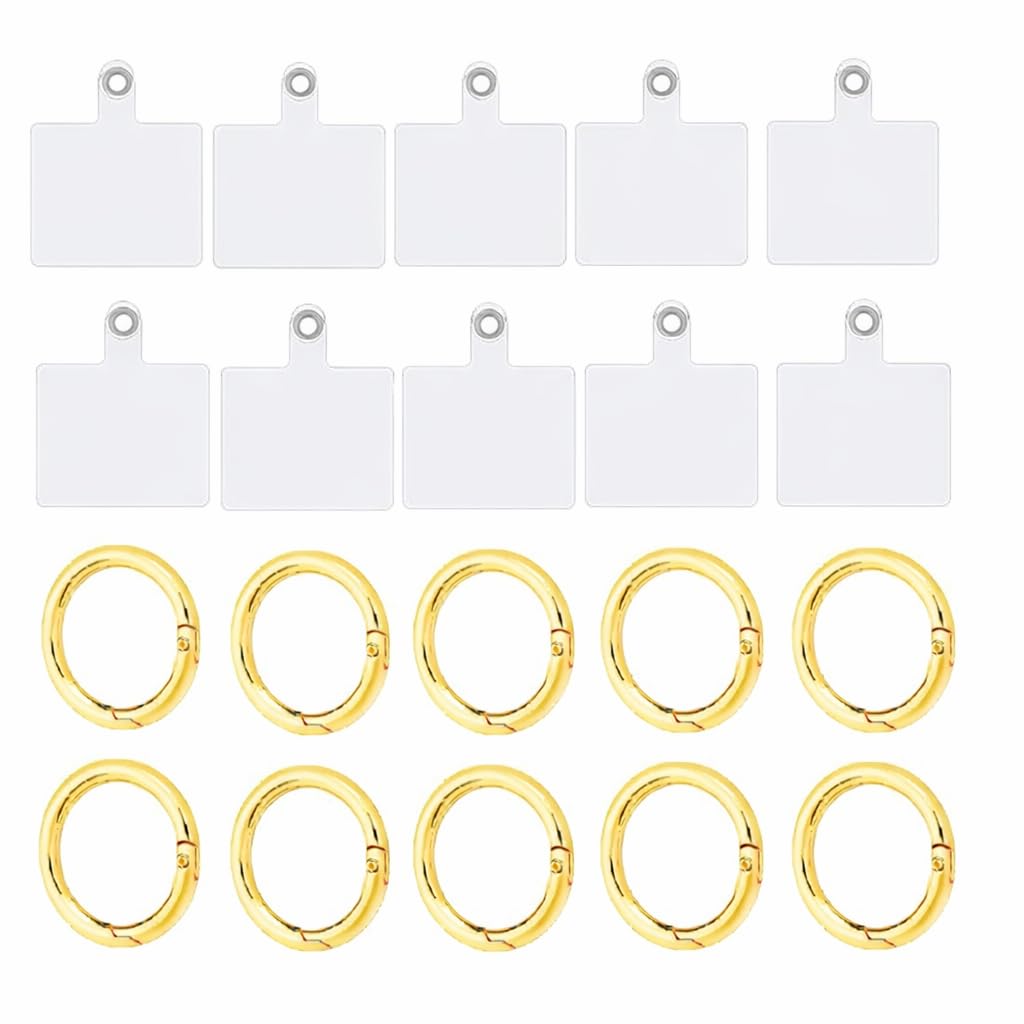 MOREL Phone Tether Patch Universal Plastic Stylish Tether TAB with Metal O Spring Ring SECUREHOLD for Cellphone Hand Bag|10PCS Tether with 10PCS O Ring|-image-26