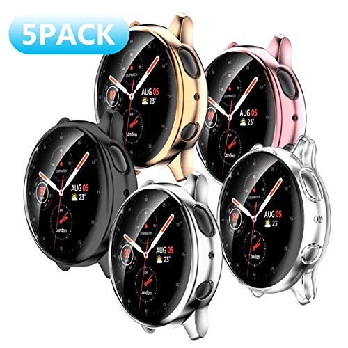 5 Pack Samsung Galaxy Watch Active 2 40mm Screen Protector Case Jzk Soft Slim Tpu All Around Protective Shell Anti Scratch Case Bumper Cover Case For Samsung Galaxy Active 2 40mm Accessories Buy