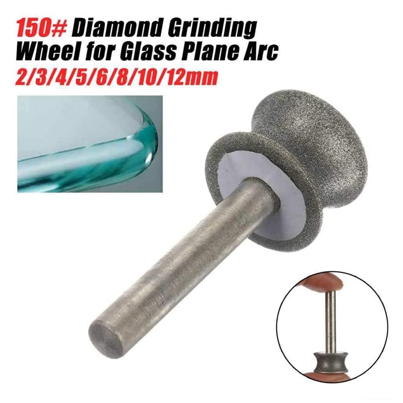 ZALINA Lucidatura della Mola diamantata Bordi arrotondati e superfici Curve for Aeroplano in Vetro Smusso Bordo Dritto Gambo 6mm 1pc (Color : 6mm)