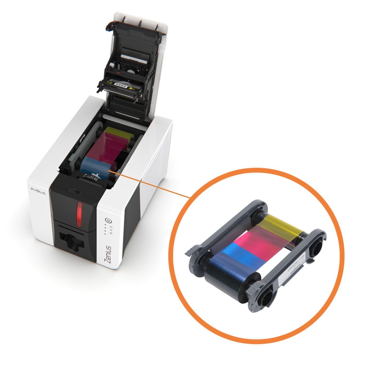 Evolis Primacy Zenius 2 Farbband mit 100 Plastikkarten Karten weiß [ R5F202E100 ]