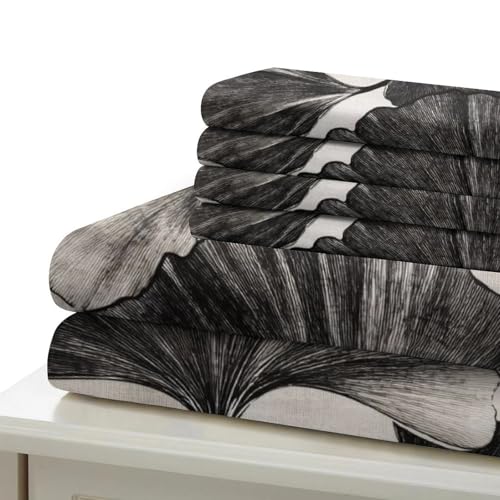 Parure de lit motif Vichy housse de couette microfibre noir et blanc 200x200cm - 7