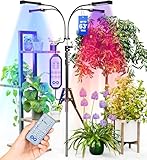 Everlasting Comfort Grow Lights for Indoor Plants Full Spectrum - Plant Lights for Indoor Growing (4 Lamps), 3-18 Hour Timer, Adjustable 63' Tripod, LED Grow Lights, Plant Light for Seed Starting