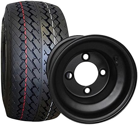 ONE SET TWO TIRES 18X8.50-8 WITH BLACK RIMs Unillii Tubeless 4 PLY Lawn Mower Golf Go Cart ATV Tractor