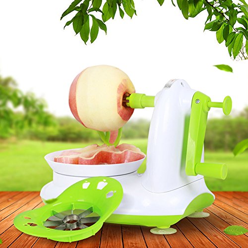 Betzila-Apple-Slinky-Peeler-Corer-Cutter-Manual-Machine-Manual-Firm-Pedestal-Fruit-Apple-Peeler-Apple-Cutter-Corer-Machine-White-and-Green