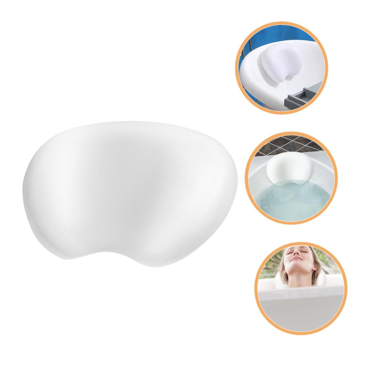 Hemobllo Almohada De Baño para Bañera Ventosas, Cojín Reposacabezas Ergonómico De PU Antideslizante, Soporte Cervical y Lumbar, Adecuado para Relajación En SPA y Uso Doméstico