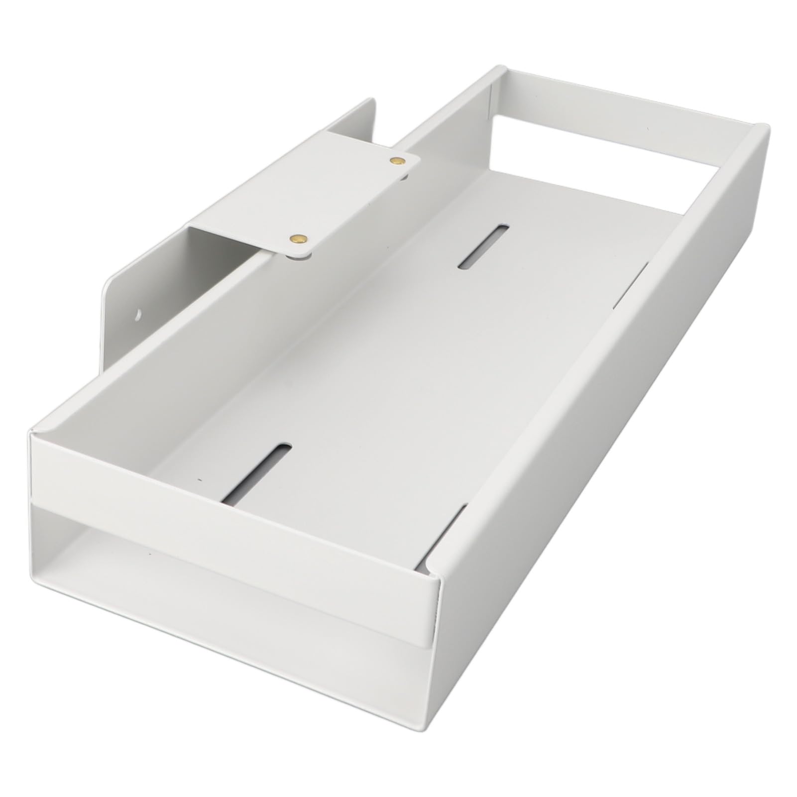 Jiawu Organiseur D'armoire Coulissant, Tiroirs Coulissants en Acier au Carbone, étagère de Rangement Coulissante pour Garde-manger, Cuisine, Salle de Bain, Garde-manger (WHITE)