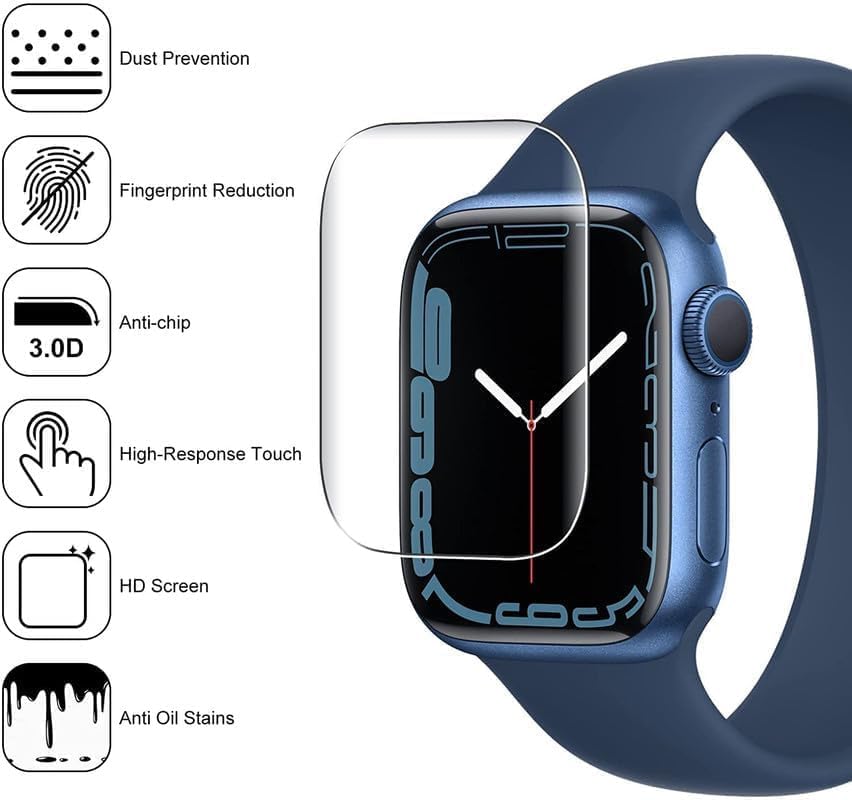 Image of Screen Protector for Realme Watch 5 1.97 Inch Smartwatch (Pack of 2) - Flexible TPU Film, 9H Scratch Resistant, Self Healing, Anti Fingerprint, HD Clear, Bubble Free - Not Tempered Glass