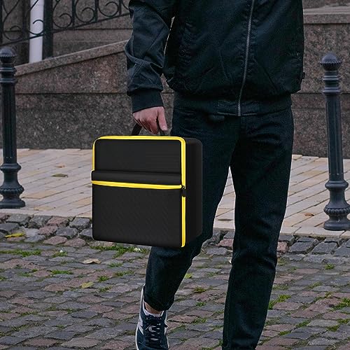 Car Jumper Starter Storage Bag Compatible with DEWALT DXAEJ14 Digital Portable Power Station Air Compressor, Carrying Case Holder Container (Black with Yellow Zipper Case Only) - Thumbnail 7