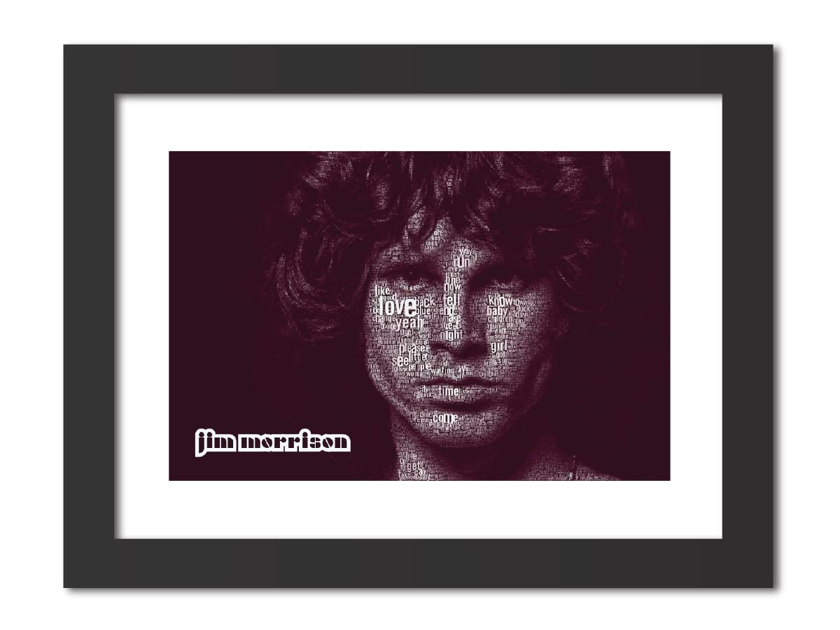 inspire TA Jim Morrison poster Doors Rock band Posters Vintage Music Band Painting Wall Frame, Laminated Posters With Black Frames (12 X 9 INCH)