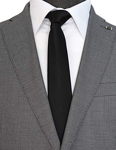 Image of Skinny Solid Ties for Men, 2.5 inch Slim Plain Neckties 4-Pack