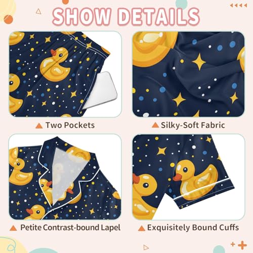 Rubber Ducks Cute Print Pajamas Set Summer Button Down Sleepwear Pjs Sets Comfy Loungewear3