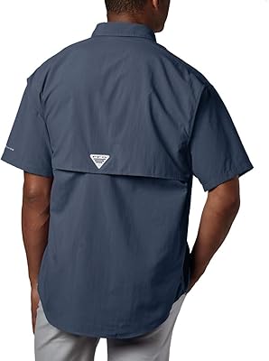 Columbia Chemise à manches courtes PFG Bahama pour homme, Rouge coucher de soleil, TG