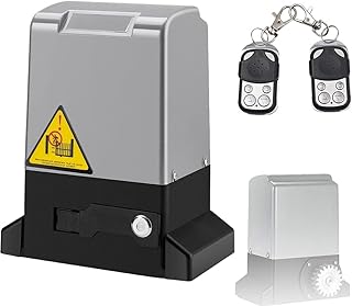 370W Electric Sliding Gate Opener, Automatic Sliding Gate Drive, Driveway Security Gate Operator, Gate Motor with 2 Remote Control and 2 Clutch Keys