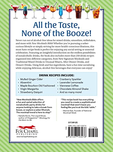 Image of New Mocktails Bible: All Occasion Guide to an Alcohol-Free, Zero-Proof, No-Regrets, Sober-Curious Lifestyle (Fox Chapel Publishing) 250 Tasty Drink Recipes Made with Fresh Ingredients