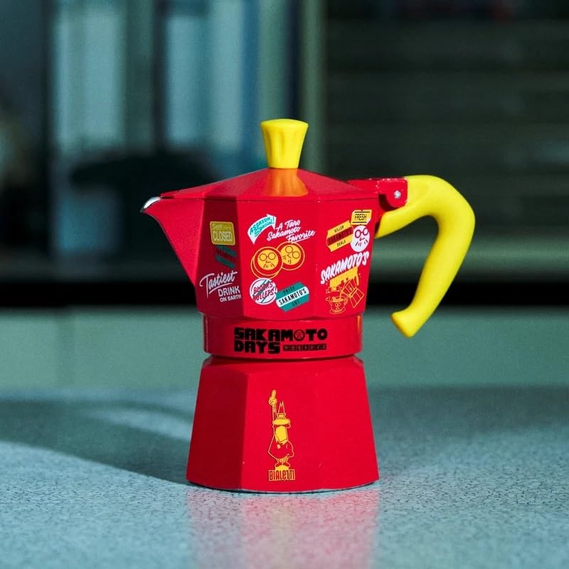 Image of BIALETTI SAKAMOTO DAYS Espresso Maker for 3 Cups, Red (Coffee Maker, Espresso Maker, Pot)