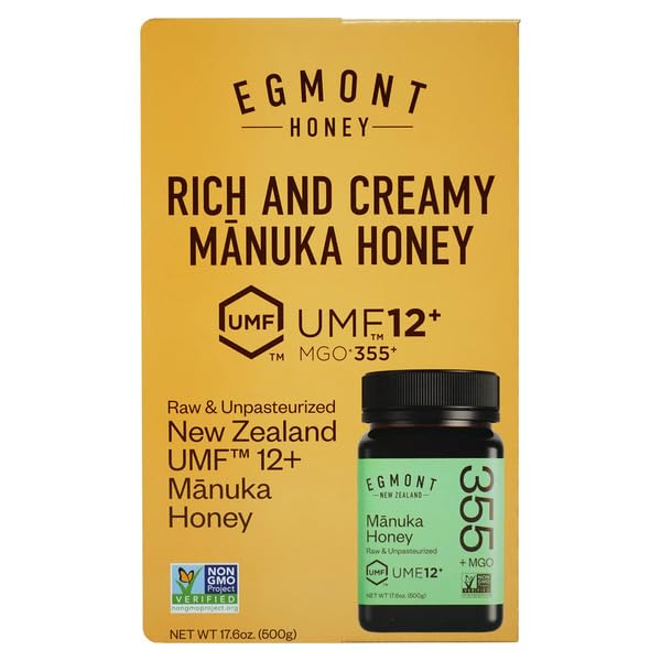 Egmont New Zealand Mānuka Honey UMF 12+ – Raw & Unpasteurized, Premium Authentic MGO Certified Honey 1 pack