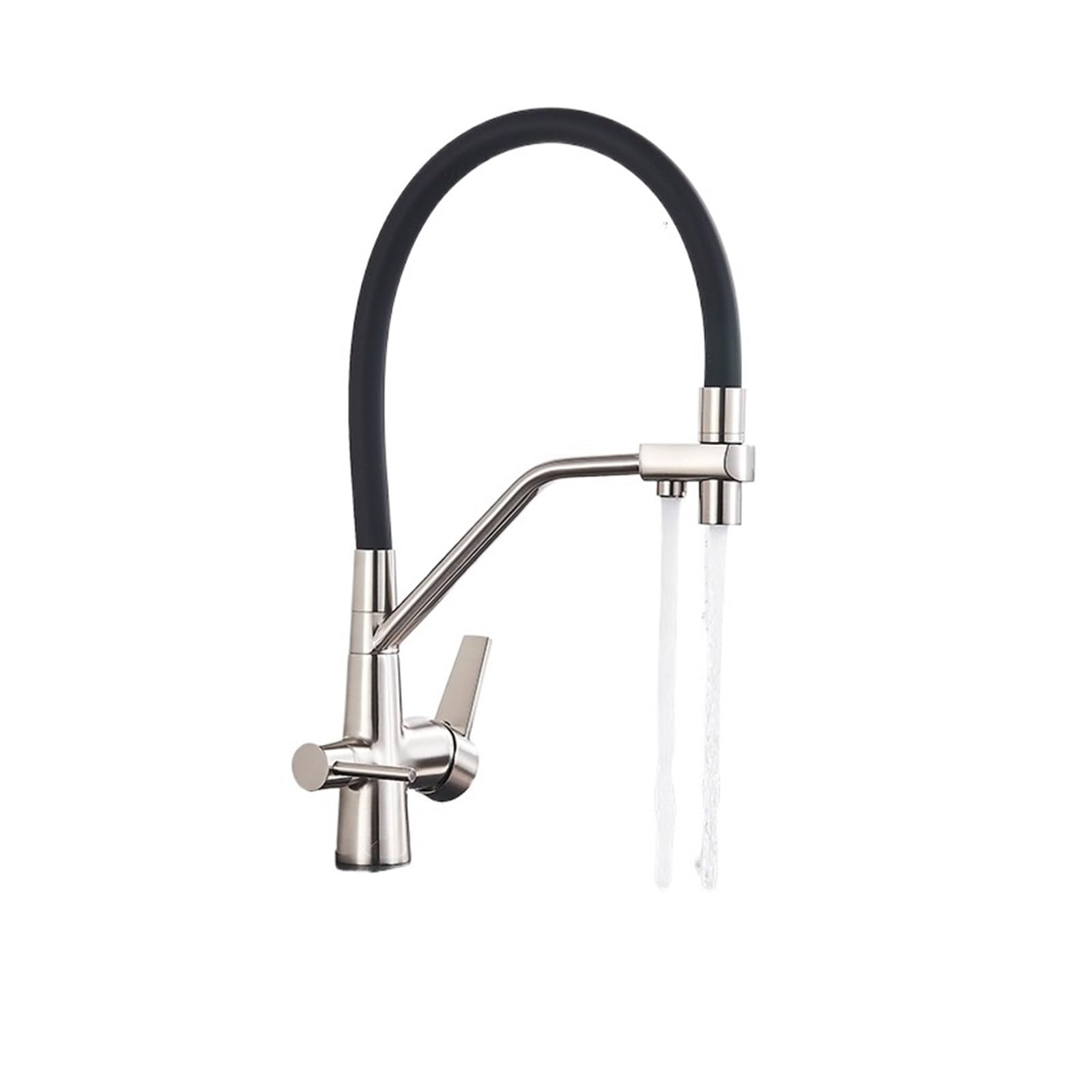 Kitchen Faucet, Filtered Kitchen Faucets, Purification Tap 360 Rotate Water Filter for Three Ways(A Brushed Nickel)