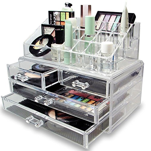 Vencer Jewelry and Makeup Storage Display Boxes (1 Top 4...