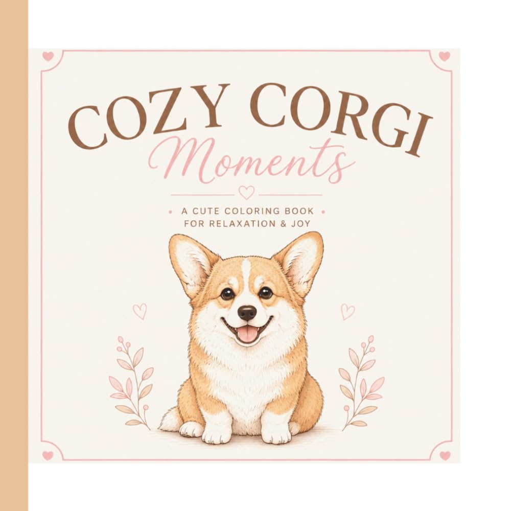 Cozy Corgi Moments: A Cute Coloring Book For Relaxation & Joy