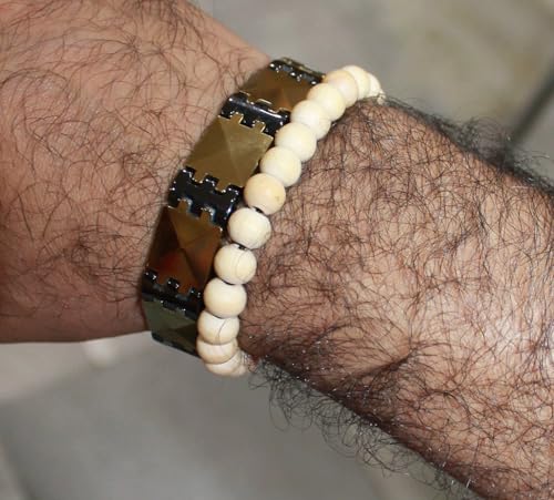 IS4A White Tulsi Beads Sumarni Bracelet Elastic Barcelet 27+1 8mm Holy Tulsi Beads Mala Rosray2