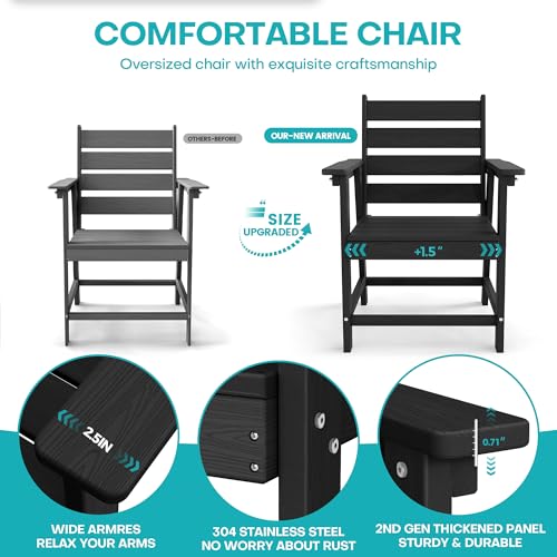 Image of HDPE Dining Chair, Set of 2, Black