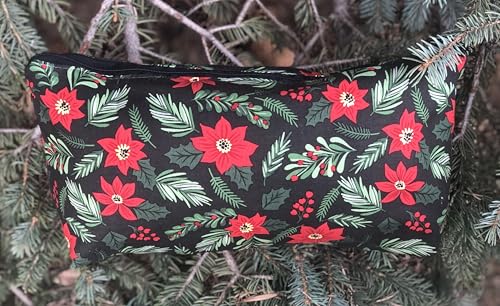 Christmas Winter Poinsettias and Pine bolso para fichas Mahjong miniatura 3