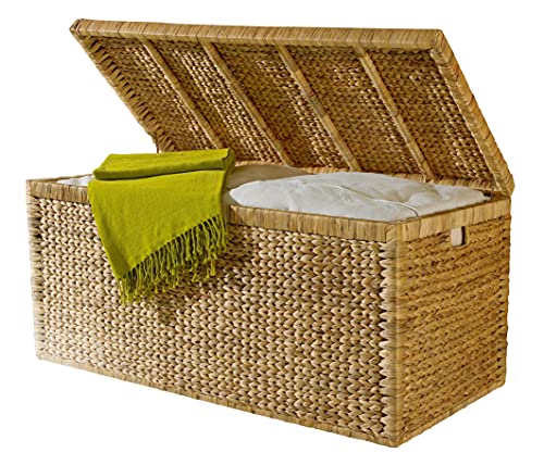 ARTRA XXL große Truhe mit Klappdeckel 110 cm, natur, Wasserhyazinthe...