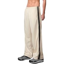 Mens Athletic Track Pants Side Stripe Elastic Waist Straight Leg Trousers