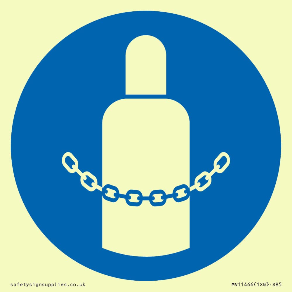 Mandatory: Secure gas cylinders Sign - 85x85mm - S85