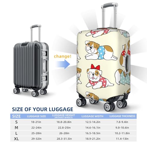 Cute Bull Dog Travel Luggage Covers - Elasticity Suitcase Covers Protector for Luggage 18-32 Inch2