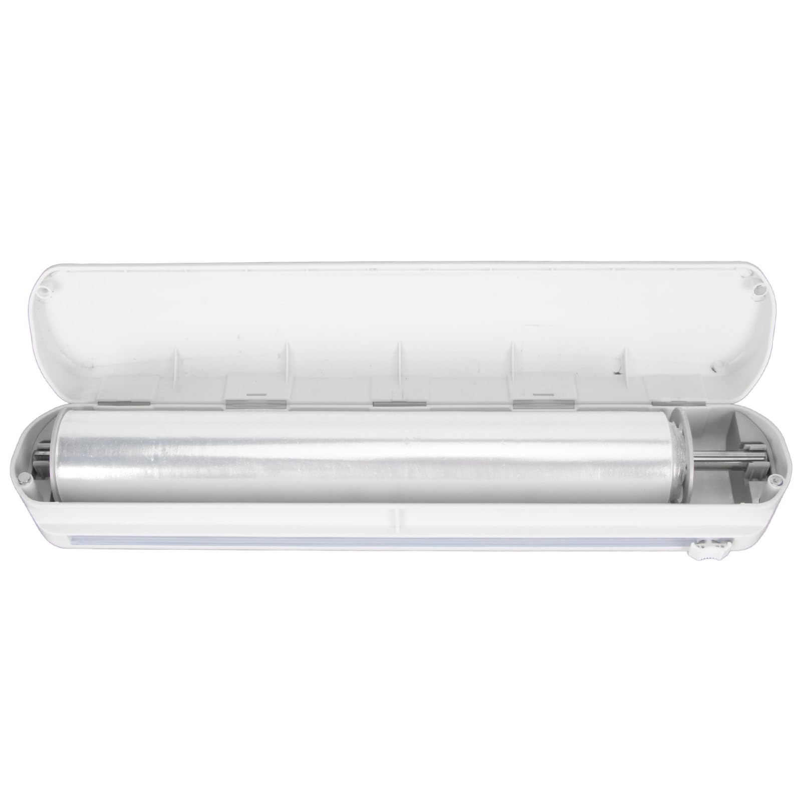 Refillable Magnetic Plastic Wrap Dispenser with Cutter, Reusable Kitchen Tinfoil Cutter, Wall Hanging Plastic Food Cling Wax Flim Dispenser, Aluminum Foil Storage Organizer