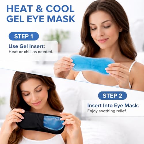 Image of Jenna Dot Cartoon Polyester Ice Gel Eye Mask For Insomnia, Meditation, Puffy Eyes and Dark Circles - Pink