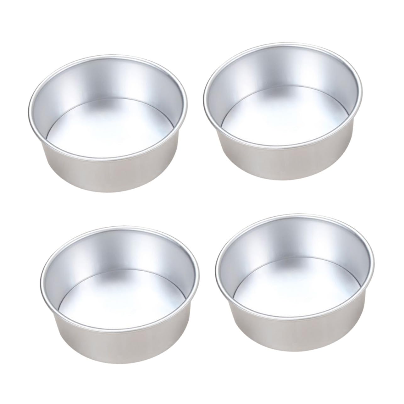 4 piezas Molde Pastel Redondo Aleación Antiadherente con Base Desmontable para Tartas Bizcochos y Postres Individuales