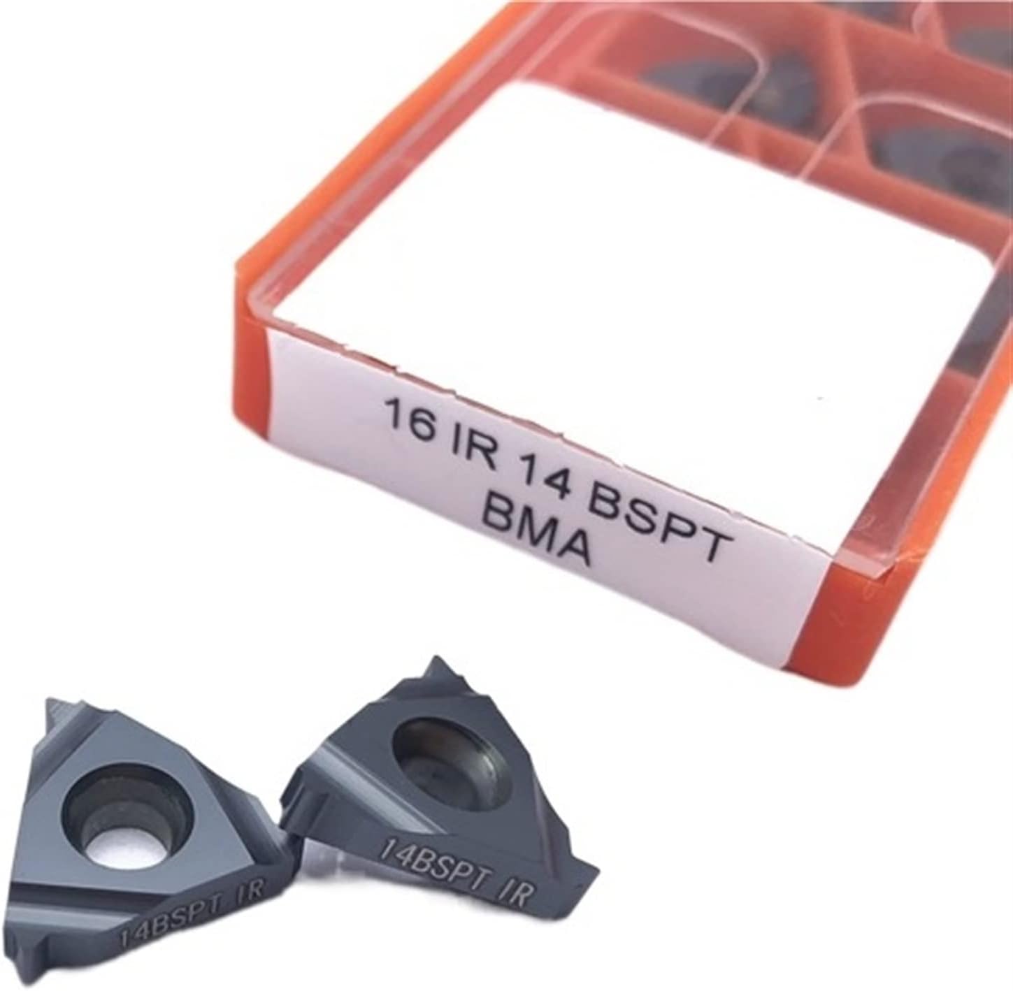 Carbide Insert External Turning Tool 10PCS 16ER 16IR 14BSPT BMA Lathe Threading Blades CNC Lathe Cutting Tools Carbide Thread Turning Tools (Size : 16IR 14BSPT BMA, Color : 10PCS)
