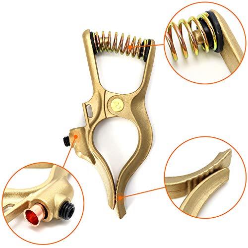 Qwork 500-Amp Welding Ground Clamp, Brass, 1 Pack #TOP1