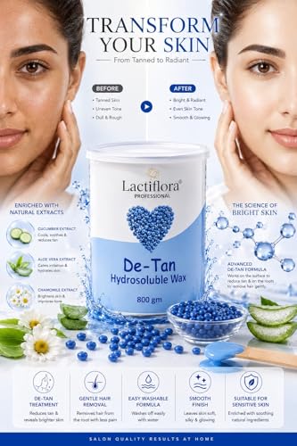 Image of Lactiflora Professional De-Tan Hydrosoluble Wax, 800 gm, Hair Removal Wax Beads