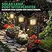 2 Pack Solar Lamp Post Light with Planter, 2 in 1 Outdoor Flower Pots, 3000K Solar Lamps Outdoor Waterproof, Wall Mount or Freestanding for Garden, Patio, Yard, Front Porch(Flowers not Included)