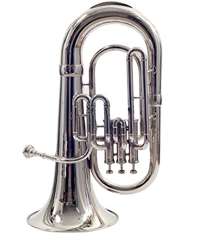 UNIQ Bb Euphonium 3 Valve for Students, Beginners with Free Hard Case and Mouthpiece, Bb Pitch Euphonium Brass Made Musical Instrument (Silver) - Image 3