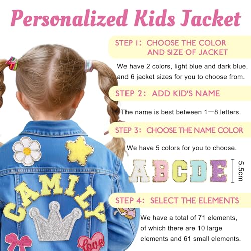 Custom Kids Denim Jacket with Names, Personalized 1-8 Year Old Girl Boy Birthday gifts, Outerwear Jackets & Coats Gifts, Bluey Toddler Clothes4