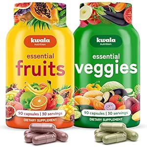 Kwala Nutrition Fruit and Veggies Supplement – 180 Capsules Total – Non GMO, Soy Free (Pack of 2)