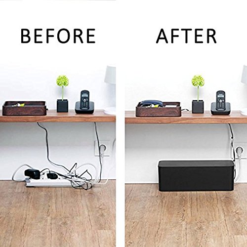 Resulzon Cable Management Cord Cover Wire Hider Box Concealer Organizer Protector System For Home Theater Entertainment Center Office School (Mini,Black) #TOP3